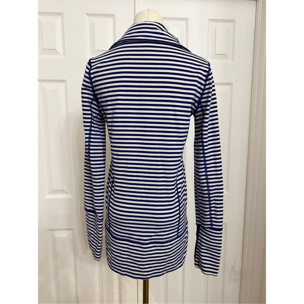 Lululemon In Stride Jacket Pigment Blue White Narrow Bold Stripe 6 - Picture 2 of 6